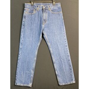 Levis 505 Jeans Mens 34x30 Blue Medium Wash Straight Leg Regular Fit Zip Fly
